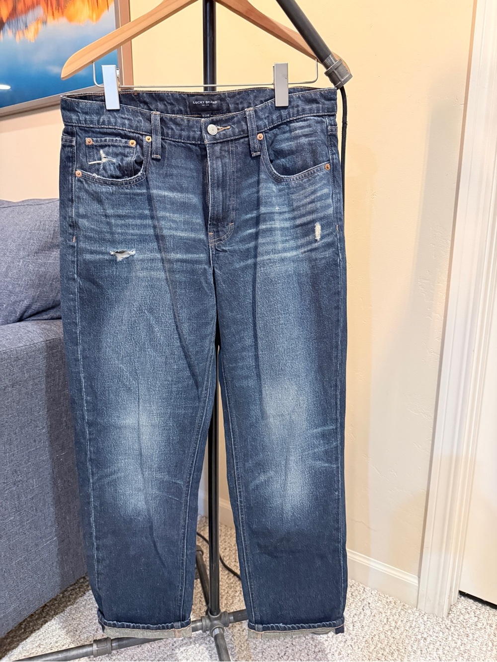 Lucky Brand Women's Straight Jeans in Washed Blue Denim